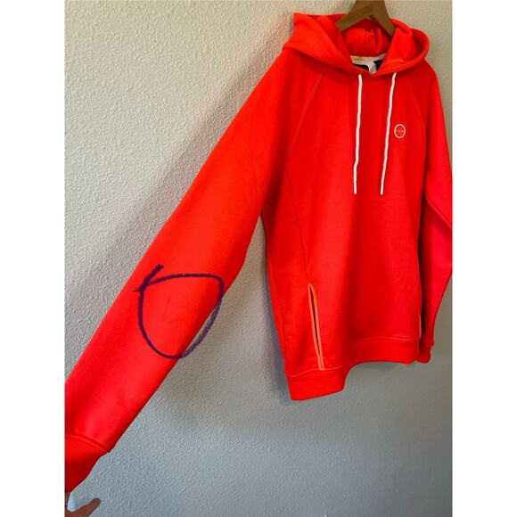 Scotch & Soda Men's Fluorescent Orange Club Nomad Time Off Pull On Hoodie Medium - Picture 3 of 12